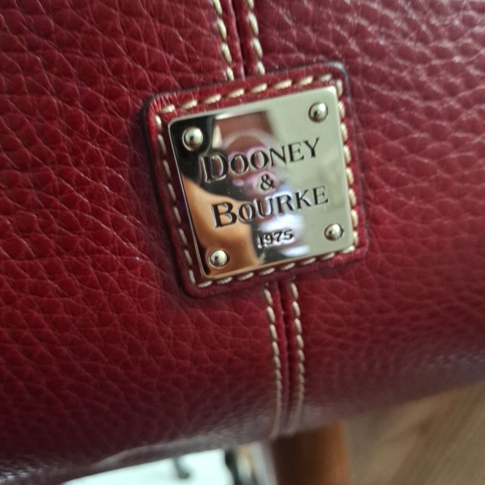 Dooney & Bourke Deep Red Pebbled Leather Shoulder Bag - Picture 8 of 14